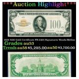 1928 $100 Gold Certificate FR-2405 Signatures Wood