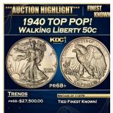 YO 1940 Proof Walking Liberty Half Dollar TOP POP!