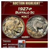 1927-p Buffalo Nickel 5c ms66+ SEGS