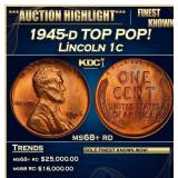 1945-d Lincoln Cent TOP POP! 1c ms68+ rd SEGS