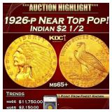 YO 1926-p Gold Indian Quarter Eagle Near Top Pop!