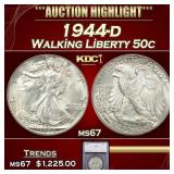 1944-d Walking Liberty Half Dollar 50c ms67 SEGS