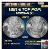 YO 1881-s Morgan Dollar TOP POP! $1 ms69 SEGS