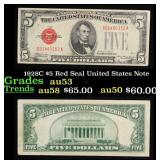 1928C $5 Red Seal United States Note Grades Select