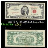 1963 $2 Red Seal United States Note Grades xf+