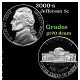 2000-s Proof Jefferson Nickel 5c Grades GEM++ Proo