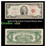 1963 $2 Red Seal United States Note Grades vf++