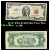 1953 $2 Red Seal United States Note Grades Choice