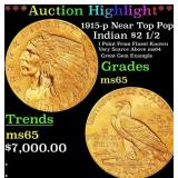 *Highlight* 1915-p Gold Indian Quarter Eagle Near