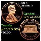 1996-s Proof Lincoln Cent 1c pr70 rd DCAM SEGS