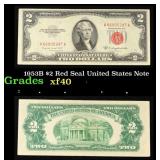 1953B $2 Red Seal United States Note Grades xf