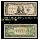 1935G $1 Blue Seal Silver Certificate Grades vf+ M