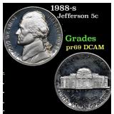 1988-s Proof Jefferson Nickel 5c Grades GEM++ Proo