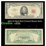 1957B $1 Blue Seal Silver Certificate Grades vf+