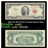 1963 $5 Red Seal United States Note Grades vf++