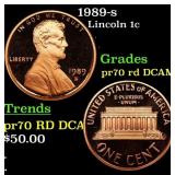 1989-s Proof Lincoln Cent 1c pr70 rd DCAM SEGS