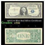 1957A $1 Blue Seal Silver Certificate Grades vf++