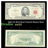 1963 $5 Red Seal United States Note Grades Select