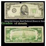 1934 $50 Green Seal Federal Reserve Note Grades vf