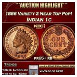 1886 Variety 2 Proof Indian Cent Near Top Pop! 1c