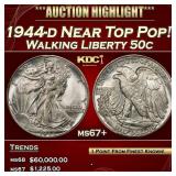 YC 1944-d Walking Liberty Half Dollar Near Top Pop