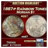 1887-p Morgan Dollar Rainbow Toned $1 ms67 SEGS