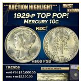 1929-p Mercury Dime TOP POP! 10c ms68 FSB SEGS