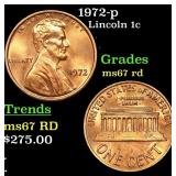 1972-p Lincoln Cent 1c Grades GEM++ Unc RD