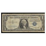 1957A $1 Blue Seal Silver Certificate Grades f+