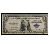 1935C $1 Blue Seal Silver Certificate Grades xf de