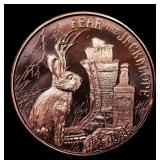 1oz .999 Fine Copper Bullion Round - Jackalope Sty