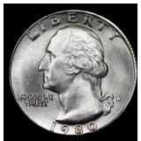 1980-d Washington Quarter 25c Grades GEM++ Unc