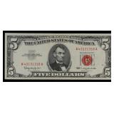 1963 $5 Red Seal United States Note Grades Select