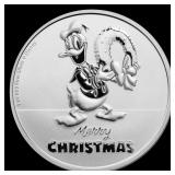 2022 Disney Donald Duck Christmas 1 oz .999 Silver