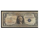 1957B $1 Blue Seal Silver Certificate Grades vf+