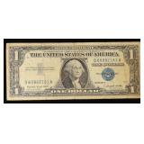 1957A $1 Blue Seal Silver Certificate Grades vf+