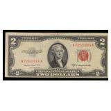 1953B $2 Red Seal United States Note Grades vf++