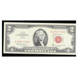 1963 $2 Red Seal United States Note Grades Choice