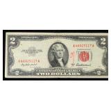 1953A $2 Red Seal United States Note Grades xf