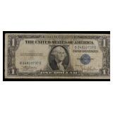 1935C $1 Blue Seal Silver Certificate Grades vf+