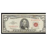 1963 $5 Red Seal United States Note Grades vf++