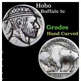 Hobo Buffalo Nickel 5c Grades Hand Carved