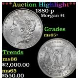 *Highlight* 1880-p Morgan Dollar $1 ms65+ SEGS (fc