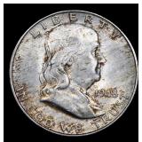 1948-d Franklin Half Dollar 50c Grades Choice+ Unc