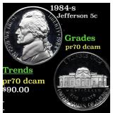 1984-s Proof Jefferson Nickel 5c pr70 dcam SEGS