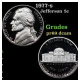 1977-s Proof Jefferson Nickel 5c Grades GEM++ Proo