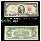 1963 $2 Red Seal United States Note Grades vf++