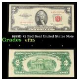 1953B $2 Red Seal United States Note Grades vf++