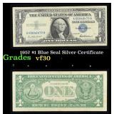 1957 $1 Blue Seal Silver Certificate Grades vf++