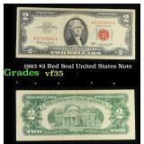 1963 $2 Red Seal United States Note Grades vf++